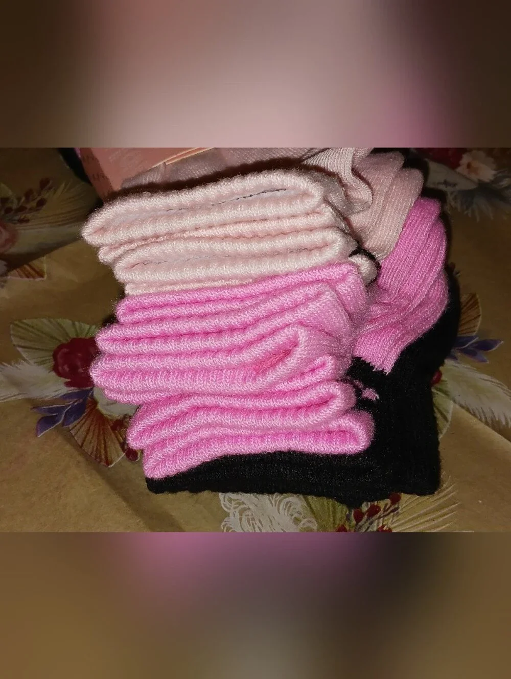 Juicy Couture Black & Pink Quarter Socks with Stripes & Logo Set of 8 Pairs